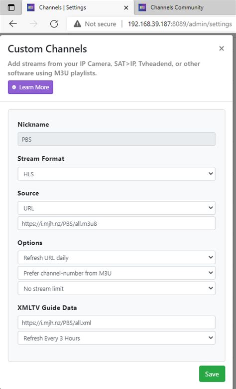 m3u custom channel list